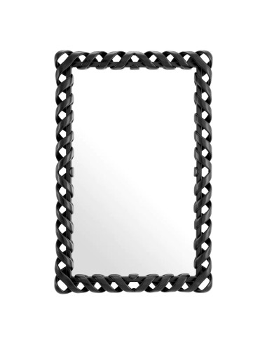Single mirror, piano black finish.