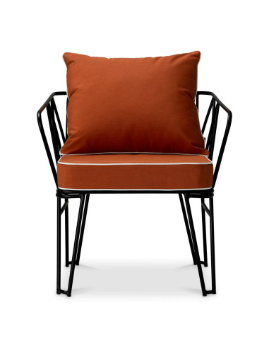 Pair of outdoor armchairs, black...