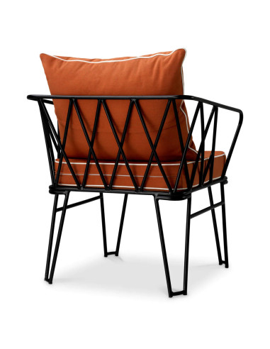 Pair of outdoor armchairs, black...