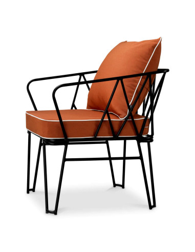 Pair of outdoor armchairs, black...