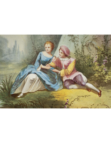 一对瓷板画，时代框架，拿破仑三世时期，19 世纪。