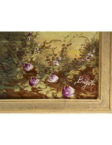 一对瓷板画，时代框架，拿破仑三世时期，19 世纪。