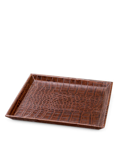 Set of 2 desk trays, croco-embossed...