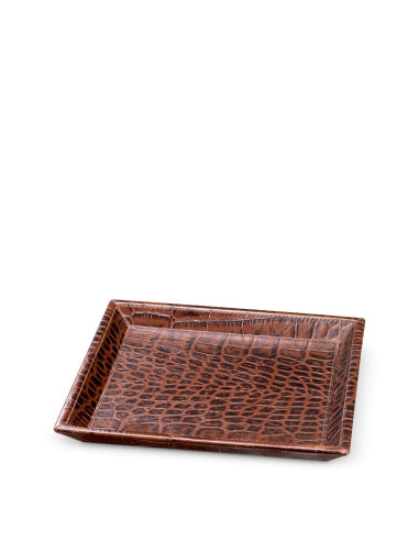 Set of 2 desk trays, croco-embossed...