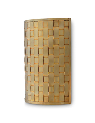 Pair of wall lights, patinated brass,...