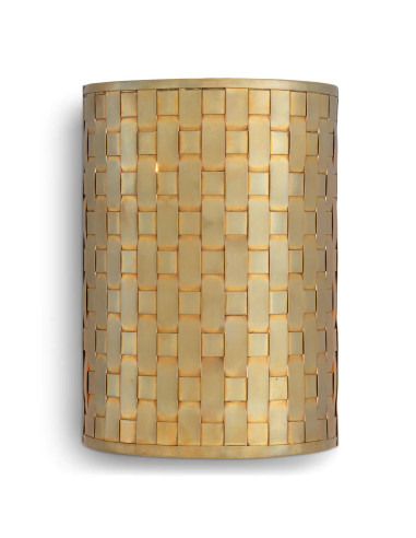 Pair of wall lights, patinated brass,...