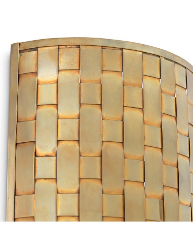 Pair of wall lights, patinated brass,...