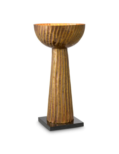Pair of table lamps, patinated brass,...