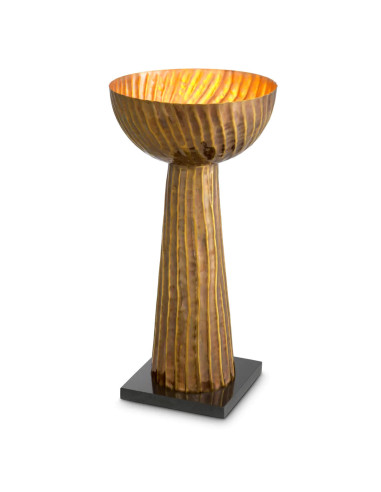 Pair of table lamps, patinated brass,...
