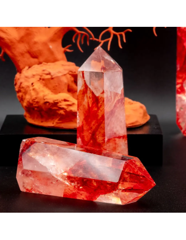 Set de 5 obélisque en quartz rouge