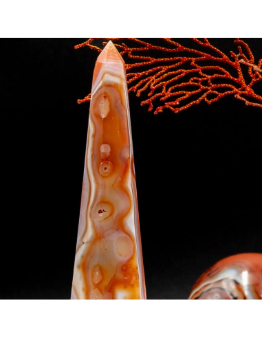 Set of 5 agate obelisks