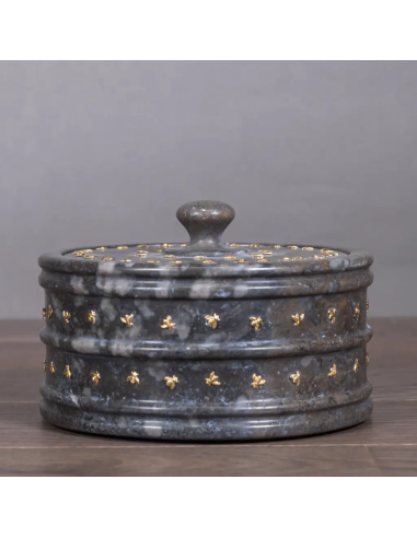 Bee feeder in black and grey marble
