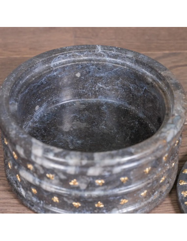 Soporte colmena de mármol negro y gris