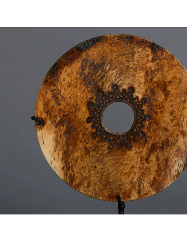 Set of 3 brown discs in natural...