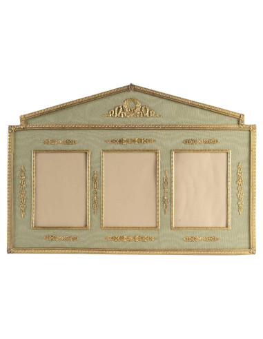 Gilt brass and green fabric photo...