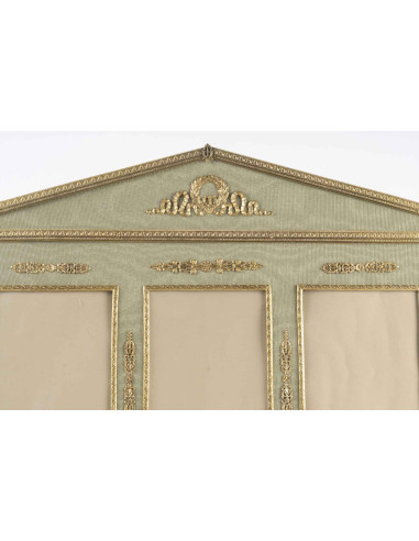 Gilt brass and green fabric photo...