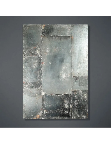 L-shaped mirror in oxidized glass,...