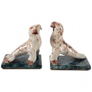 Pair of Serre-livres, Phoque, Ceramic, 1950