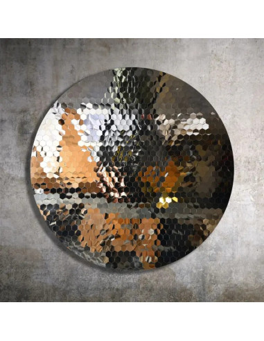 Contemporary silver hexagonal glass...