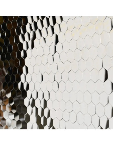 Contemporary silver hexagonal glass...
