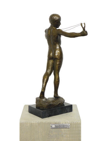 Male sculpture in patinated bronze