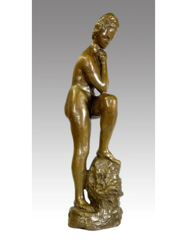 青铜雕塑，复制品，威廉-莱姆布鲁克，腿部弯曲的少女（1910 年）