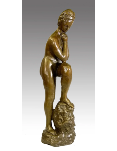 青铜雕塑，复制品，威廉-莱姆布鲁克，腿部弯曲的少女（1910 年）