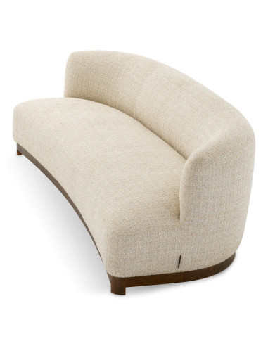 Sofa, beige fabric and walnut finish...