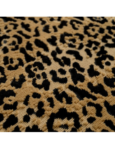 Stool, caramel leopard fabric,...