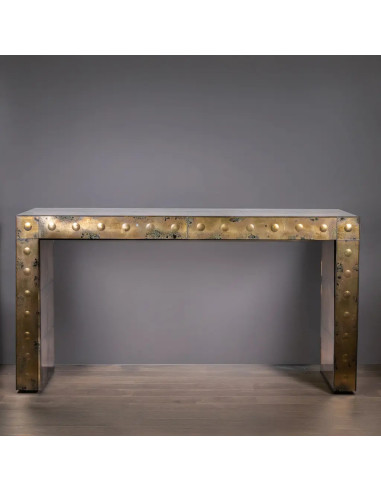Oxidised mirror console with...