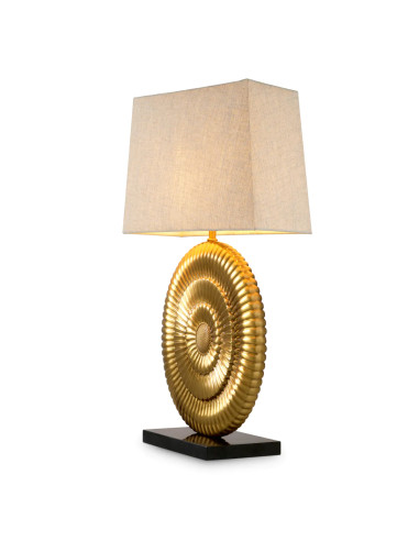 Table lamp, gold finish with black...