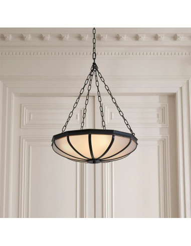 Lustre, finition bronze avec verre...