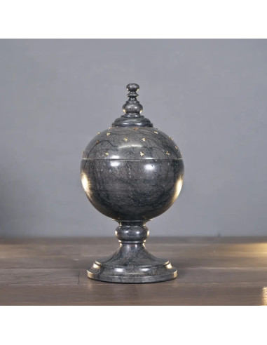 灰色/黑色大理石瓮，金色蜜蜂，经典帝国风格