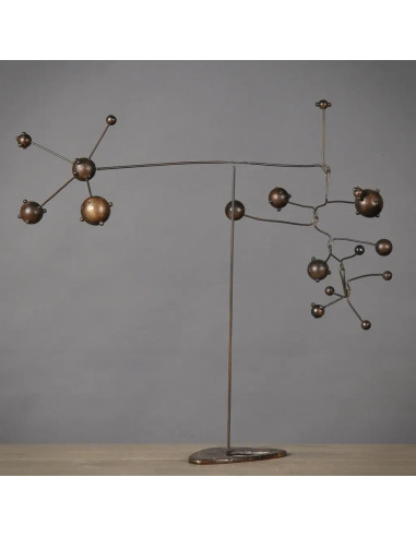Metal planetarium mobile in 70s design