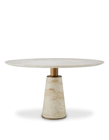 Mesa de comedor de travertino,...