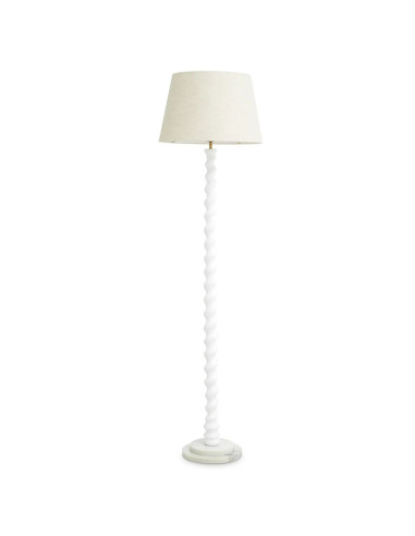White twisted floor lamp with marble...