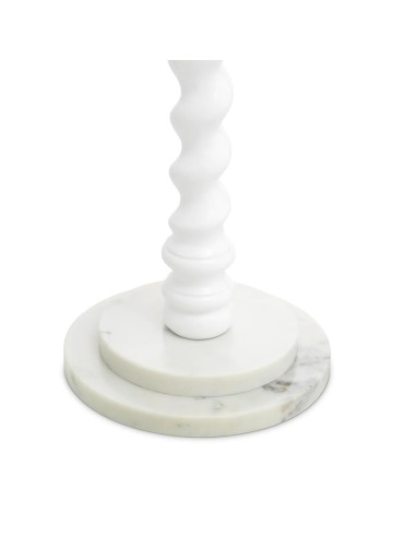 White twisted floor lamp with marble...