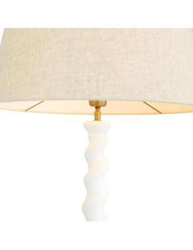 White twisted floor lamp with marble...