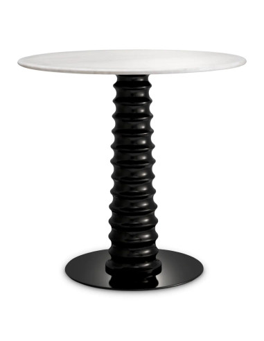 Side table with a white marble top...