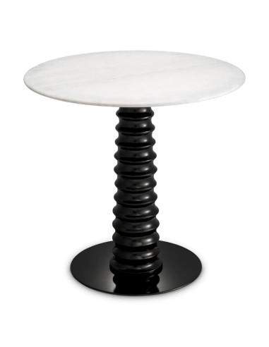 Side table with a white marble top...