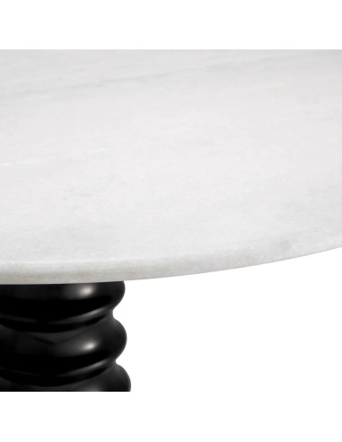 Side table with a white marble top...