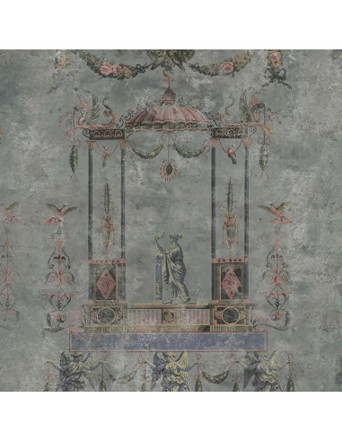 装饰性全景，画布上的图案，19 世纪风格