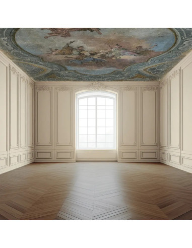 Panoramic mural, 19th century style,...