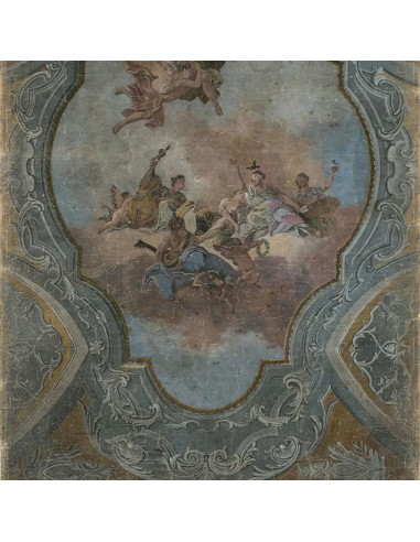 Panoramic mural, 19th century style,...
