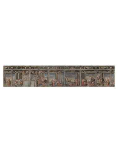 19世纪仿古风格的壁画全景画，绘于画布上——大型巴洛克风格