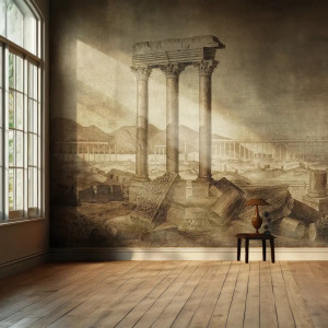 Panorama murale, in stile...