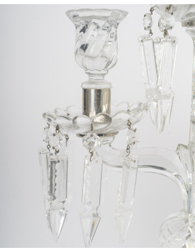 一对水晶烛台，4盏灯，20世纪。