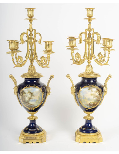 Verguld brons en Sèvres porseleinen...