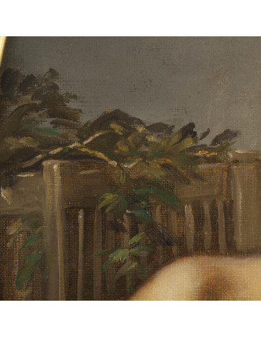 布面油画，少女和她的小鸟，19 世纪，拿破仑三世。