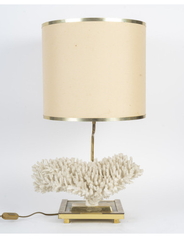 Table lamp with white coral...